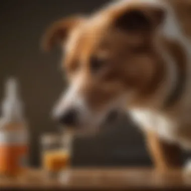 Administering Medication to a Dog Dog receiving medication from a dropper