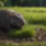 Molehill in a well-manicured lawn
