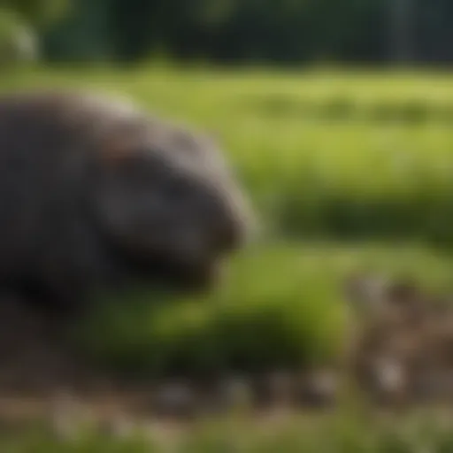 Molehill in a well-manicured lawn