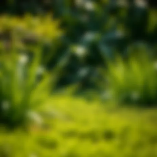 A lush green yard before grass removal