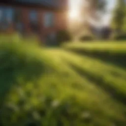 Healthy green lawn after spring care