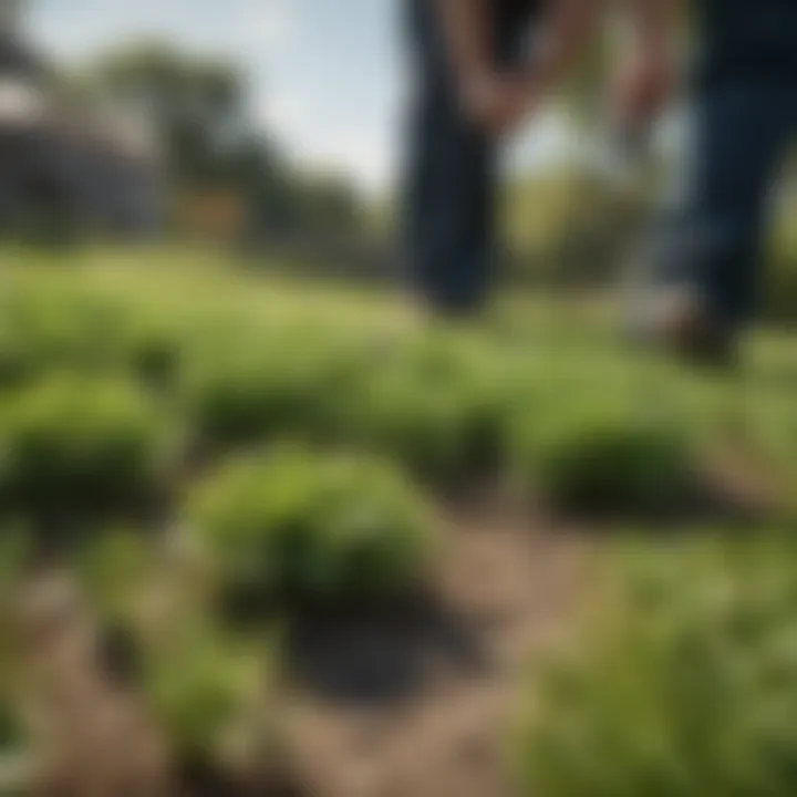 Weed management strategies in a lush lawn