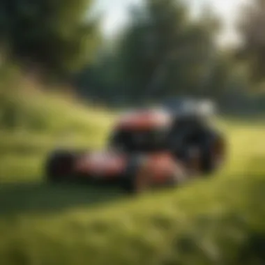 Effortless Electric Mower An electric mower cutting grass effortlessly