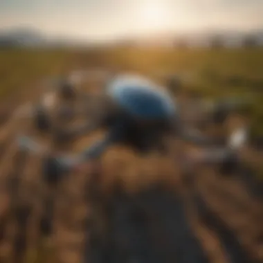 Innovative agricultural drones surveying crops