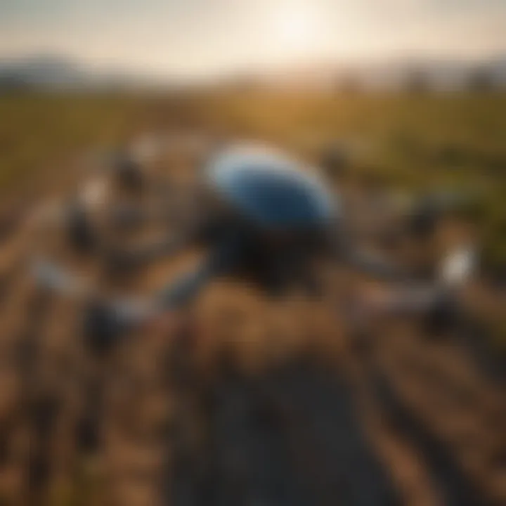 Innovative agricultural drones surveying crops