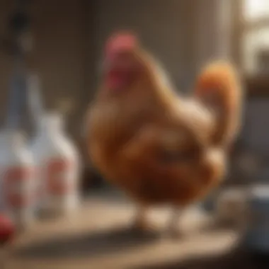 Veterinary supplies and medications for chickens