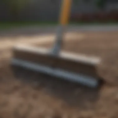 Rake smoothing out the surface before installation