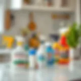 Diverse Range of Home Insect Sprays A diverse range of home insect sprays displayed on a countertop.