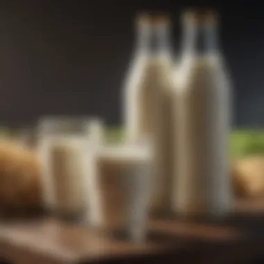 Source of Dairy Products A dairy farm landscape, illustrating the source of milk and its natural environment.