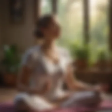 Holistic Approach to Respiratory Health A serene image depicting a person meditating or practicing yoga, representing a holistic approach to asthma management.