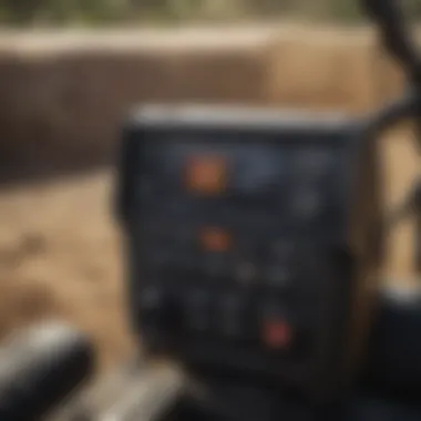 Close-up of skid steer controls highlighting advanced features