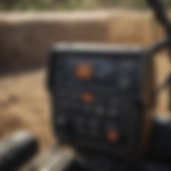 Close-up of skid steer controls highlighting advanced features