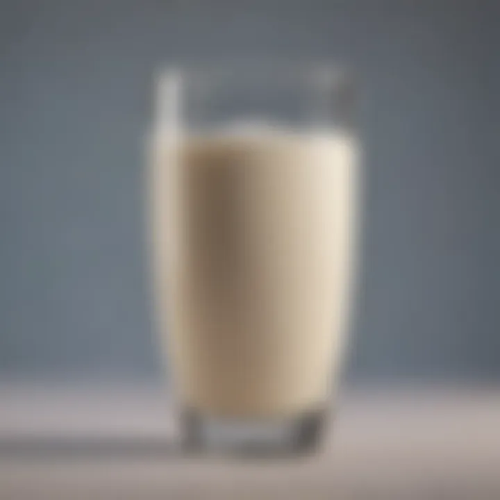 A glass of protein-rich cow's milk