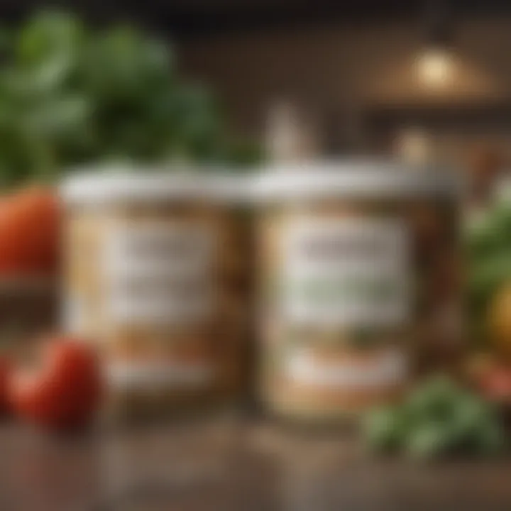 Visual representation of GMO and organic food labels for consumer awareness