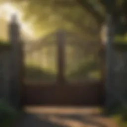 Historic Atwoods farm gate showcasing traditional craftsmanship