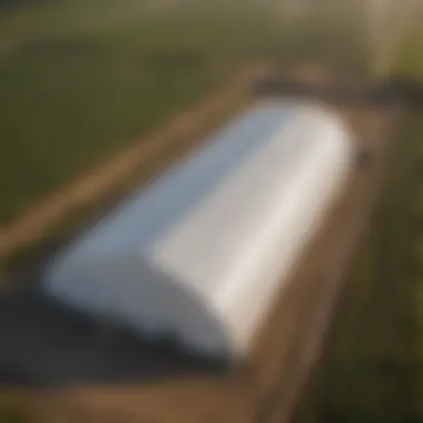 Aerial View of High Tunnels An aerial view of multiple high tunnels in an agricultural setting