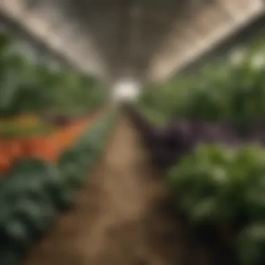 Diverse Vegetables in a High Tunnel A variety of vegetables thriving in a high tunnel environment