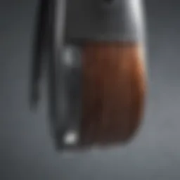 Close-up view of a Braun trimmer blade showcasing its precision and design.