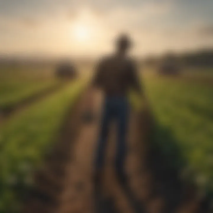 Farmers engaging in sustainable practices in a field