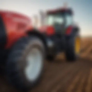 Precision Farming Technology Close-up of precision farming equipment integrated with Case Ag tractors