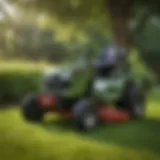 A sleek Craftsman riding mower in a lush green lawn