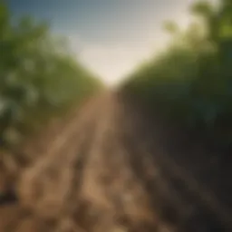 Illustration of diverse crops in a sustainable farm setting