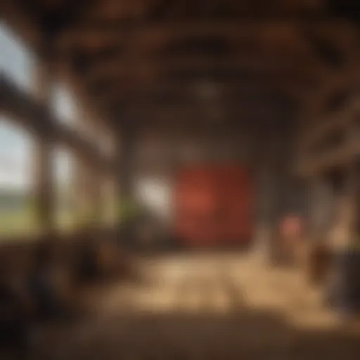 A traditional red barn showcasing classic rural architecture