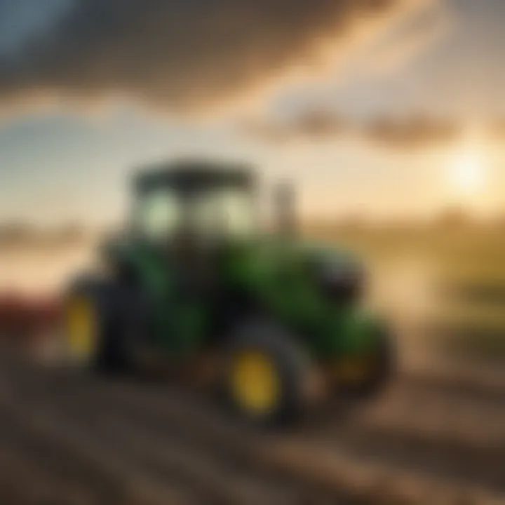 150 HP John Deere tractor working in a vast agricultural field