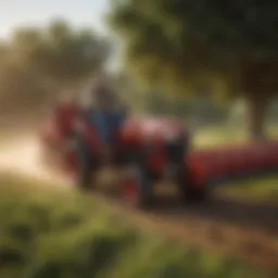 DR Pull Behind Bush Hog in action on a sprawling field