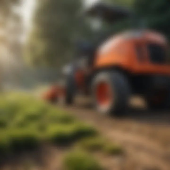 A professional groundskeeper using advanced equipment for landscape maintenance.
