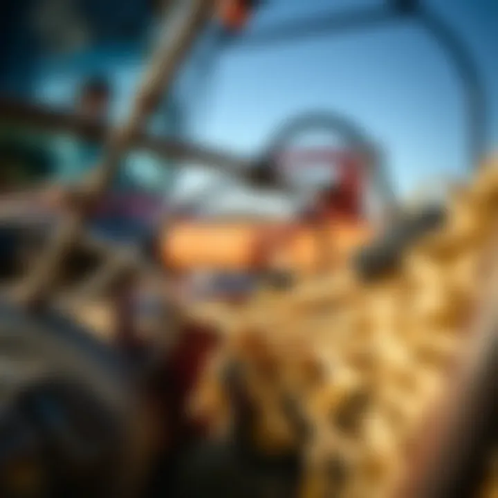 Detailed View of Hay Mover Machinery Close-up of hay mover machinery components