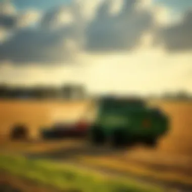 Ocala Farm Landscape During Hay Season A scenic Ocala farm showcasing hay production