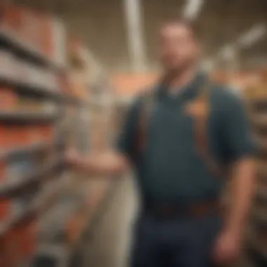 Customer Service at Home Depot A Home Depot employee assisting a customer, highlighting dedication and service excellence