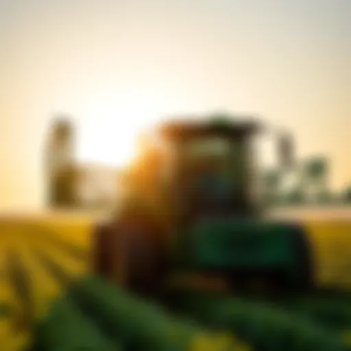Overview of John Deere 600 sprayer in a field