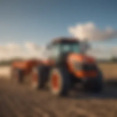 Kubota Tractor in Action in Florida Kubota tractor working in a Florida field