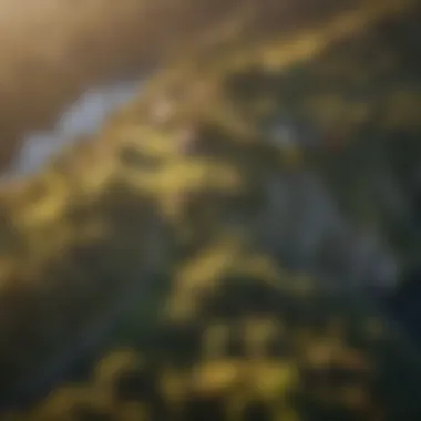 Aerial view of diverse landscapes