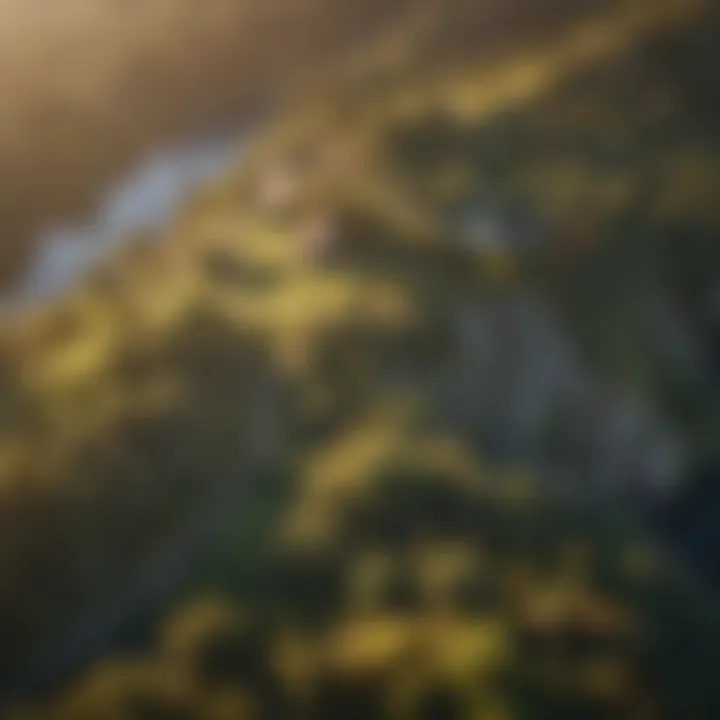Aerial view of diverse landscapes