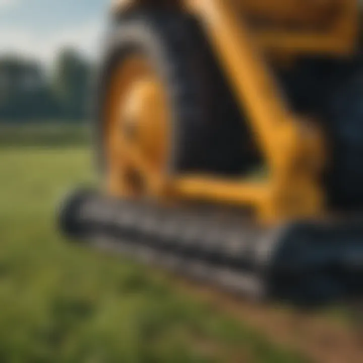 Close-up on the cutting mechanism of the Flail Mower in action