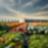 Sustainable Agriculture Initiatives Diverse crops thriving in a sustainable farm setting