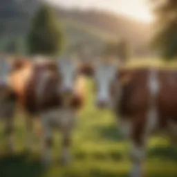 Graceful dairy cows grazing in lush Oregon pastures
