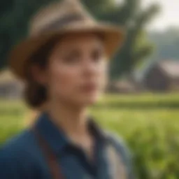 A serene organic farm landscape showcasing diverse crops and natural beauty