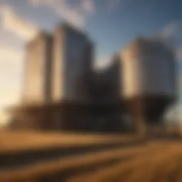 A modern portable grain elevator in action on a farm