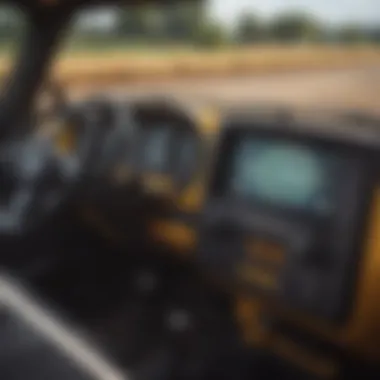 Close-up of the advanced technology dashboard in a sub compact tractor.