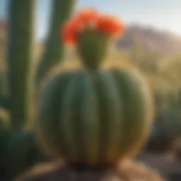 A vibrant nopal cactus in a natural setting, showcasing its unique structure.