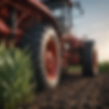 Close-up of innovative farming technology in use in a field