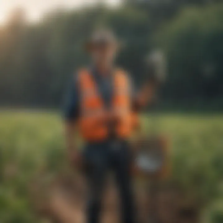 Farmers monitoring bird repellent systems
