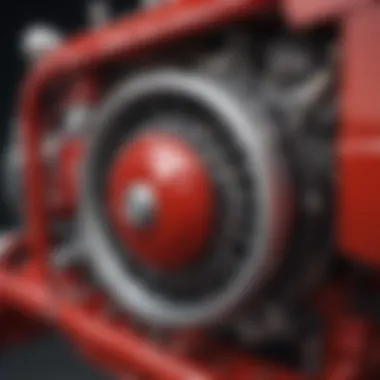 Engine Innovations of the Farmall Cub Close-up of the Farmall Cub's engine showcasing its design