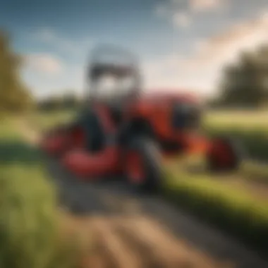 A variety of tractor brush mower models on display