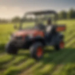 Kioti RTV in a lush agricultural field demonstrating its robust design