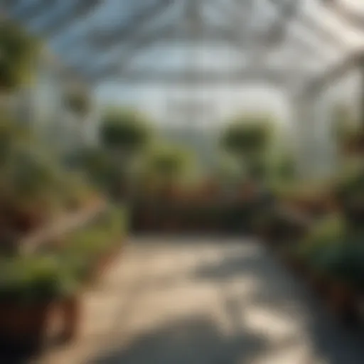 A well-maintained used greenhouse for sale showcasing its spacious interior.